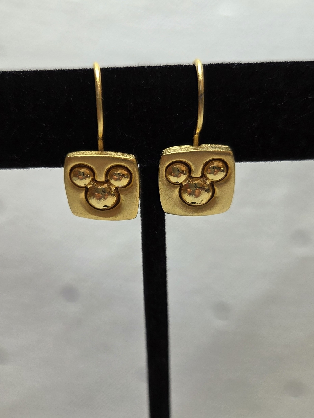 Disney Mickey Silhouette Drop Earrings - Gold